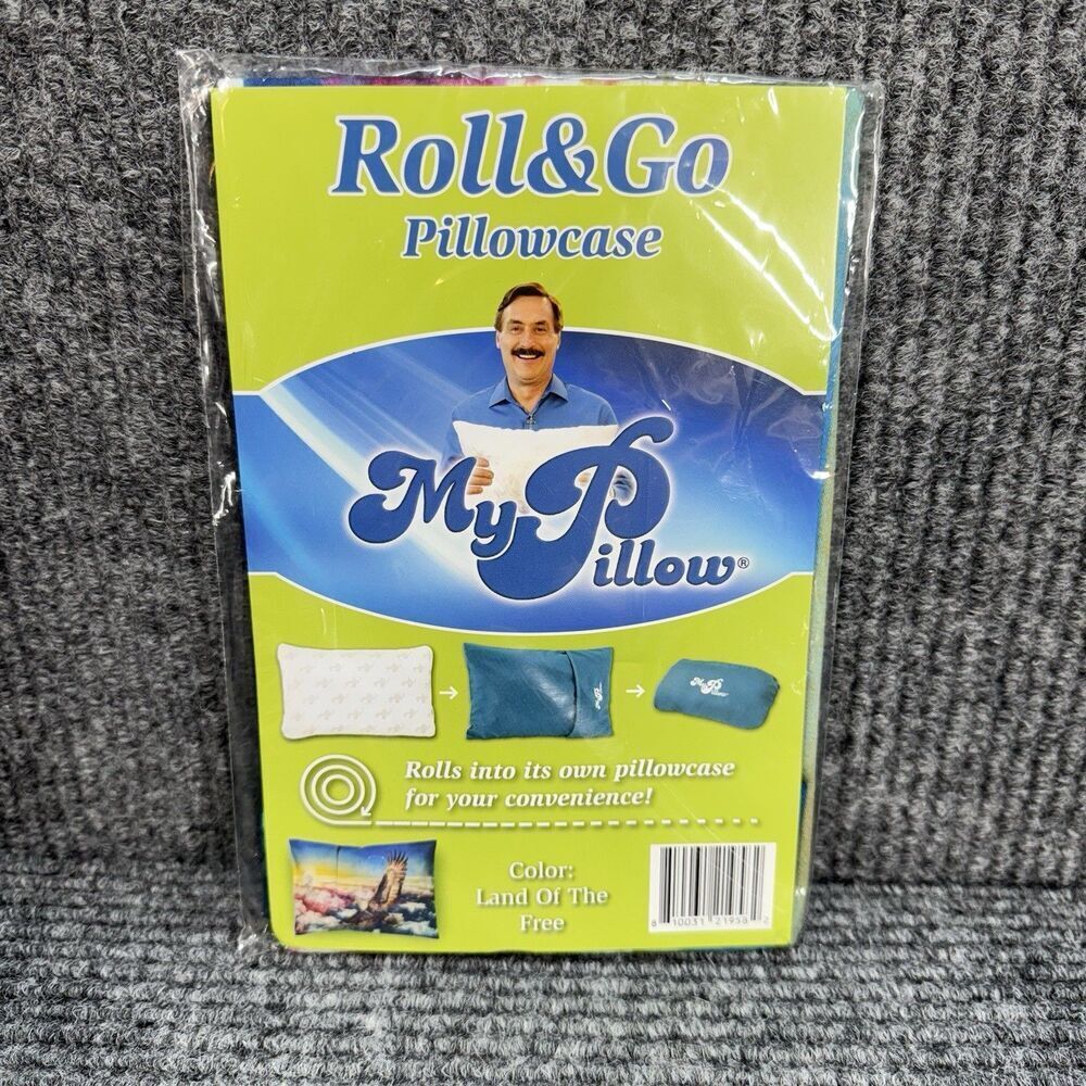 My Pillow Roll & Go Pillowcase Land Of The Free 12”x18” Patriotic Eagle Sky NEW